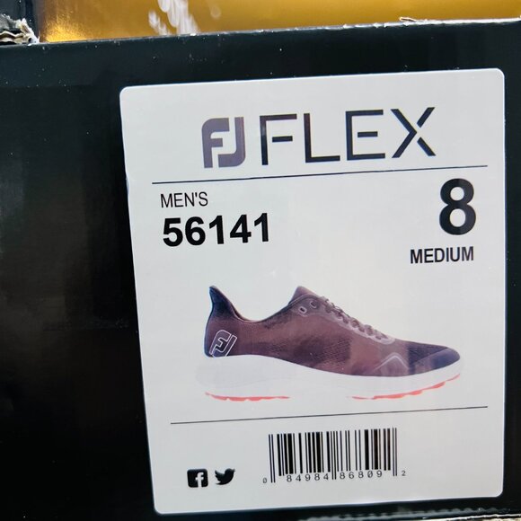 FootJoy FJ Flex Spikeless Golf Sports Shoes Men's  Black/Red 56141 Medium Width - Picture 11 of 11